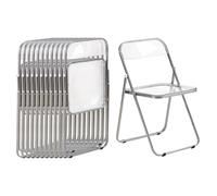 EGGREE Lot de 12 Chaises Pliantes Transparentes avec Structure Métallique, Chaises Nordiques Portables en Plastique Polypropylène avec Capacité de Charge de 150kg pour Salon, Salle à Manger, Jardin