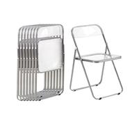 EGGREE Lot de 8 Chaises Pliantes Transparentes avec Structure Métallique, Chaises Nordiques Portables en Plastique Polypropylène avec Capacité de Charge de 150kg pour Salon, Salle à Manger, Jardin