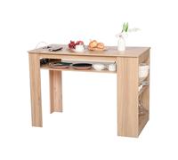 EGGREE Table à Manger avec Rangement, Table de Cuisine Multifonction, Table de Petit-déjeuner, Bureau pour Petits espaces - Décor chêne (110 x 60 x 78 cm)