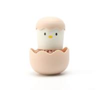 Eggshell Lot de 2 brosses de nettoyage en forme de poulet avec boule en nano-fibre, brosse de cuisine pour casseroles et poêles, poignée intégrée, design peu encombrant, options rose et jaune, lot de