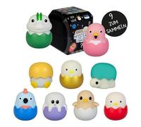 EGGY'S Mystery Lights Mini veilleuse pour enfants, boîte mystérieuse, figurines aléatoires, 1 sur 9 à collectionner, 4 couleurs de lumière différentes, intensité variable, avec pendentif, boîte