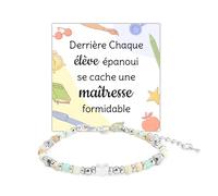 EGHTvmok Cadeau Maitresse Noel,Merci Noel Noël Anniversaire Cadeau Pour Maitresse Atsem Maitre Maîtresse D'école Fin D'année Idee Cadeaux Prof De Danse D'école Personnalisée,Bracelet Femme