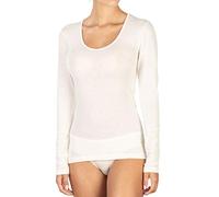 EGI Maillot Femme 85 % Laine et 15 % Soie avec Col Lisse Manches Longues (7/XXL, Noir), Noir , XXL