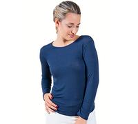 EGI Maillot femme à manches longues en cachemire ultra léger - Bleu - S-M
