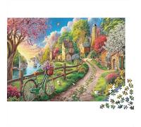 Église de Campagne 1000Pcs Recyclé pour Les Personnes Âgées Paysage de Village Jigsaw Puzzle Intéressant Jeu de Famille 38x26cm/1000pc