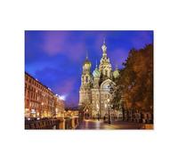 Église de la Résurrection du Christ, Saint-Pétersbourg, Russie，Puzzles Puzzle en Bois Abstrait 1000 Pièces Adultes Puzzles Haute Difficulté Cadeau d'apprentissage Créatif（75x50cm）-S33