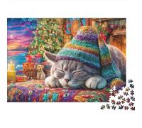 Église de Nuit enneigée Puzzles pour Adultes Fun 1000 Piece De Belles Images Décoration Maison, Jeu Éduchatif, Jeu Intellectuel, Anti-Stress, Défi Stimulant (1000pcs (75x50cm))