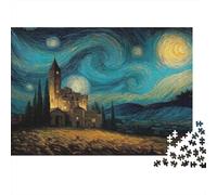 Église de Nuit étoilée Puzzle 1000 Pièces Standard Famille Jeu De Société Défi Intellectuel Amazon’s Choice Loisir Détente Papier Mat Anti-reflet 38x26cm/1000pcs