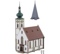 Église de village miniature - Faller - Voie N - Époque I - 138x75x205 mm - Niveau de difficulté modéré