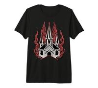 Église en feu T-Shirt Haut de Gamme