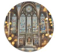 église Gothique 1000 Pièces Casse-tête Architecture Puzzle Circulaire pour Adultes Et Enfants Classiques l'art De La Décoration Moderne Qualité Supérieure 1000pcs (67.5x67.5cm)