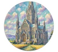 église Gothique 1000 Pièces Casse-tête Architecture Puzzle Rond pour Adultes Et Enfants Classiques Jeux De Défi Uniques Qualité Supérieure 1000pcs (67.5x67.5cm)