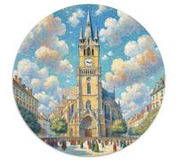 église Gothique 1000 Pièces Puzzle Architecture Puzzle Circulaire pour Adultes Et Enfants Classiques Cadeaux Décompression 1000pcs (67.5x67.5cm)