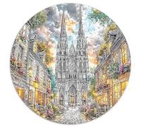 église Jigsaw Puzzle Jeu De Décompression 1000 Pièces Architecture Classique Puzzle Décoration Intérieure Idées Cadeaux pour Adultes Et Enfants À Partir De 12 Ans 1000pcs (67.5x67.5cm)
