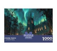 Église Puzzle 1000 Pièces Jouet de Défi pour Adultes Aurore Boréale Puzzle Créatif Défi Éducatif Détente Cadeau de Décoration Intérieure 38x26cm 1000pcs