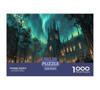 Église Puzzle 1000 Pièces Jouet de Défi pour Adultes et Enfants de Plus de 14 Ans Aurore Boréale Puzzle Impossible Jeu Éducatif Familial Cadeau de Décoration Intérieure 70x50cm 1000pcs
