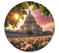 église Puzzle Rond De 1000 Pièces pour Adultes église Building Scenery Church Park Filles Célèbres Unique Décompression Impossible Pression Réduite Familial' Cadeau Décoration (67.5x67.5cm)