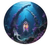 Église sous-marineJigsaw Puzzle 1000 Pieces for Adults Round FantastiqueCreative Challenging Puzzle Toy1000pcs (67.5x67.5cm)