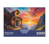église Sunset Puzzle 1000 Pièces Adultes Enfants intéressant Puzzles 1000 Pièces Défi Jouet Cadeau 38x26cm/1000pcs