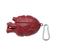 eglixu Compatible avec les coques AirPods Pro 3 (version 2025), motif cœur rouge foncé 3D transparent, coque souple antichoc pour AirPods Pro 3e génération avec crochet (rouge foncé)