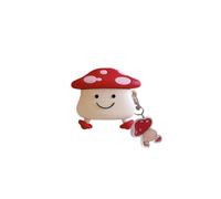 eglixu Coque en silicone pour AirPods 4 avec porte-clés - Motif champignon 3D amusant - Design créatif pour AirPods de 4e génération