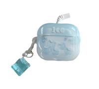eglixu Coque pour AirPods Pro 3 (2025), design mignon et amusant et créatif au thé au lait, glaçons et boissons, coque anti-chute pour Apple AirPods Pro 3e génération pour garçons et filles (bleu)