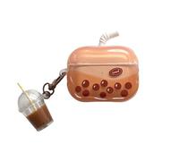 eglixu Coque pour AirPods Pro 3 (2025), design mignon et amusant et créatif au thé au lait, glaçons et boissons, coque anti-chute pour Apple AirPods Pro 3e génération pour garçons et filles (marron)