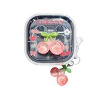 eglixu Coque transparente pour Samsung Galaxy Buds 4 Pro/Galaxy Buds 4, motifs créatifs amusants kawaii 3D, coque antichoc en TPU pour femmes et filles (cerise)