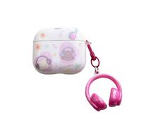 eglixu IMD Coque pour AirPod Pro 3 (version 2025), motif chat intéressant de dessin animé avec porte-clés casque, compatible avec AirPods Pro 3e génération pour femmes et filles (rose)