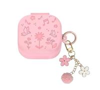 eglixu Jolie coque pour Samsung Galaxy Buds 4 Pro/Buds 4, motif floral 3D multicolore, coque de protection en silicone souple avec porte-clés pour femmes et filles (rose)
