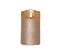 Eglo 411499 Bougie LED vacillante avec fonction minuteur - Décoration de Noël à piles - Bougie pilier en cire véritable dorée - Bougie électrique en cire blanche chaude - 12,5 cm