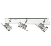 Eglo 90685 Plafonnier Tamara 3 Ampoules 35 W Culot Gu10 (Incluses) Indice de Protection Ip44 Nickel Mat et Acier Chromé 46 X 7 cm