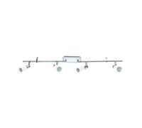 Eglo 90835 Plafonnier 4 Spots Eridan en Acier Muni de 4 Led Gu10 3 W 720 Lm Chromé/Blanc Brillant 885 X 7 cm