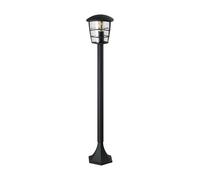 Eglo lampe sur pied extérieure Aloria, lampe extérieure 1 flamme, lampe sur pied en aluminium moulé et verre, couleur : noir, douille : E27, IP44