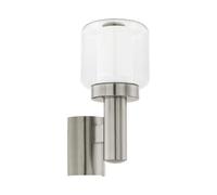 Eglo 95016 Wandleuchte, Acier Inoxydable/Transparent/Blanc, 15 X 19,5 X 32,5 cm