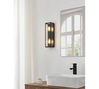 Eglo Amezola Lampe Murale Extérieure Noire Verre IP44 E27 Up&Down 2x60W