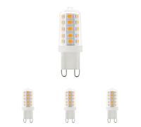 Eglo Ampoule à broche LED G9, lampe crayon dimmable, 3 watts (équivalent 30 watts), 320 lumens, blanc chaud, 3000 Kelvin, Ø 1,6 cm (Lot de 4)