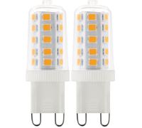 Eglo Ampoule à broche LED G9, lampe crayon dimmable, 3 watts (équivalent 30 watts), 320 lumens, blanc neutre, 4000 Kelvin, Ø 1,6 cm (Lot de 2)