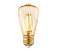 Eglo Ampoule filament LED E27 dimmable en étapes, forme de piston, lampe Edison à incandescence graduable, éclairage vintage et rétro, 3,5 watts, blanc chaud, ambré, 2200 Kelvin, ST48, Ø 4,8 cm