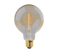 Eglo Ampoule filament LED E27 dimmable en étapes, lampe Edison à incandescence graduable, globe éclairage vintage et rétro, 4,5 watts, blanc chaud, ambré, 2200 Kelvin, G95, Ø 9,5 cm
