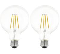 Eglo Ampoule filament LED E27, lampe globe dimmable en étapes, éclairage rétro graduable, 7 watts (équivalent 60 watts), 806 lumens, blanc chaud, 2700 Kelvin, ampoule Edison, Ø 9,5 cm (Lot de 2)
