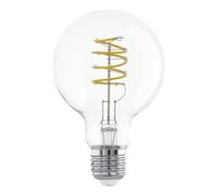 Eglo Ampoule filament LED E27, lampe LED vintage en spirale, ampoule décorative au design rétro, 7,3 watts, blanc chaud, 806 lumens, 2700k, globe Edison G125, Ø 12,5 cm