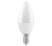 Eglo Ampoule LED E14 dimmable en étapes, lampe graduable en verre opaque, forme bougie, 4,9 watts (correspond à 40 watts), 470 lumens, blanc chaud, 3000 Kelvin, C37, Ø 3,7 cm
