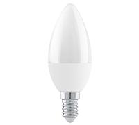 Eglo Ampoule LED E14 dimmable en étapes, lampe graduable en verre opaque, forme bougie, 4,9 watts (correspond à 40 watts), 470 lumens, blanc chaud, 3000 Kelvin, C37, Ø 3,7 cm