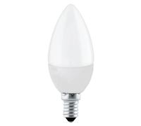 Eglo Ampoule LED E14, lampe en verre opaque, forme bougie, 5 watts (correspond à 40 watts), 470 lumens, blanc chaud, 2700 Kelvin, C37, Ø 3,7 cm