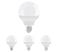 Eglo Ampoule LED E27, ampoule globe, lampe à 11,8 watts (équivalent ampoule à incandescence 75 watts), 1055 lumens, blanc chaud, 3000 Kelvin, G95, Ø 9,5 cm (Lot de 4)