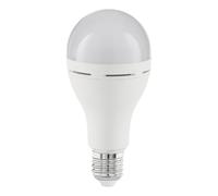 EGLO Ampoule LED E27 avec lumière d'urgence, batterie rechargeable sans électricité, lampe d'urgence à piles avec crochet, pour panne de courant et camping, 3000 K blanc chaud