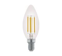 Eglo Ampoule LED E27 dimmable, lampe classique forme bougie, éclairage rétro, 4 watts (correspond à 32 watts), 350 lumens, blanc chaud, 2700 Kelvin, ampoule Edison C35, Ø 3,5 cm