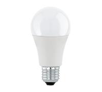 Eglo Ampoule LED E27 dimmable, lampe opaque, 11 watts (correspond à 75 watts), 1055 lumens, blanc chaud, 3000 Kelvin, blanc opale, A60, Ø 6 cm