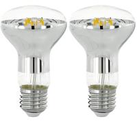 Eglo Ampoule LED E27 dimmable, lampe réflecteur pour éclairage ciblé, 5,5 watts (correspond à 40 watts), 470 lumens, blanc chaud, 2700 Kelvin, spot R63, Ø 6,3 cm (Lot de 2)